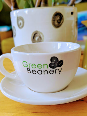 Green Beanery mugs and cups