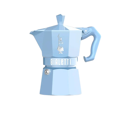 Bialetti Moka Express Espresso Maker Pastel Blue - 3 Cup and 6 Cup