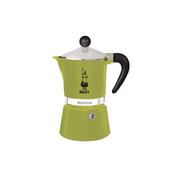 Bialetti Moka Rainbow Stovetop Espresso Maker Green - 3 cup and 6 cup