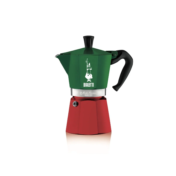 Bialetti Moka Express Espresso Maker Tricolour - 3 Cup and 6 Cup