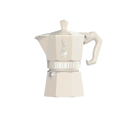 Bialetti Moka Express Espresso Maker Pastel Cream - 3 Cup and 6 Cup