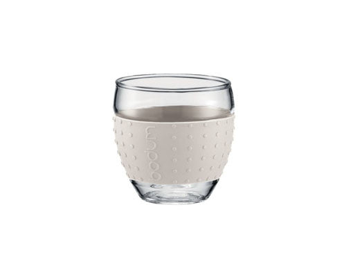 Bodum Pavina Glass w/ Silicone Grip, 0.1 l, 3 oz, Off-White (2 pieces)