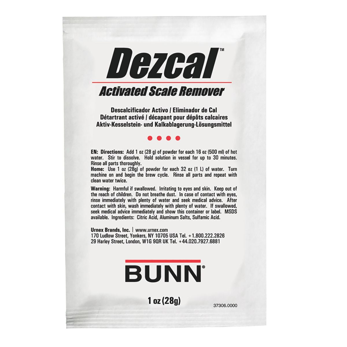 BUNN - Descaler, Urnex Dezcal 1oz