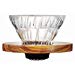 Hario V60 Glass Coffee Dripper (Size 01, Olive Wood)