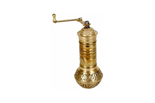 Turkish Coffee Grinder  Brass Round Coffee Mill (Decorative)