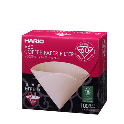 Hario V60 Paper Filters 100 Sheets (Natural)