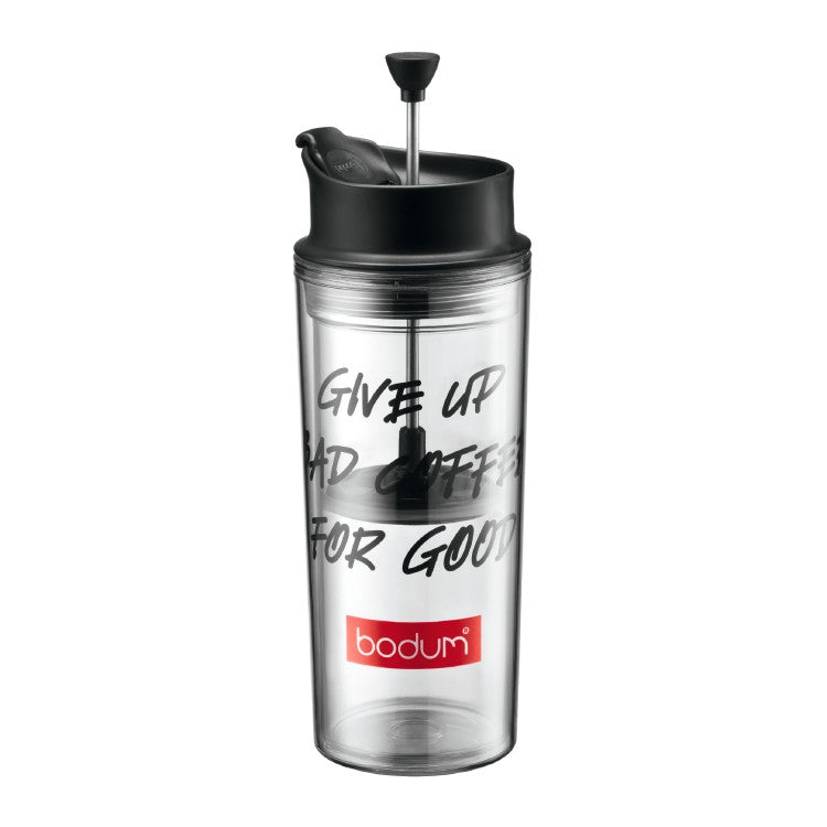 Bodum Travel Press "Give Up Bad Coffee for Good"