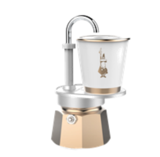 Bialetti Gold Mini Express Stovetop Espresso Maker + Bicchierini