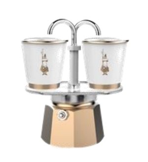 Bialetti Gold Mini Express Stovetop Espresso Maker + Bicchierini