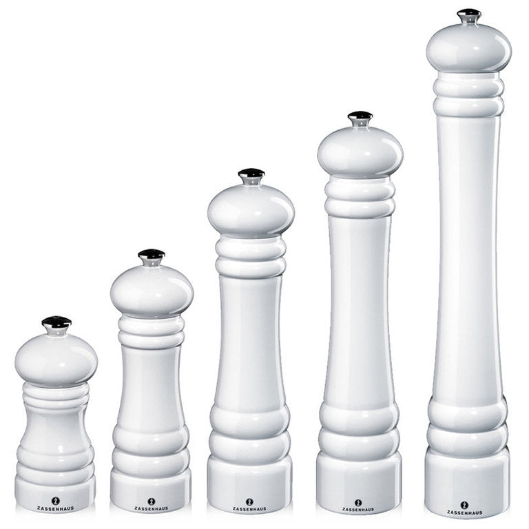 Zassenhaus Berlin Glossy White Salt or Pepper Mill