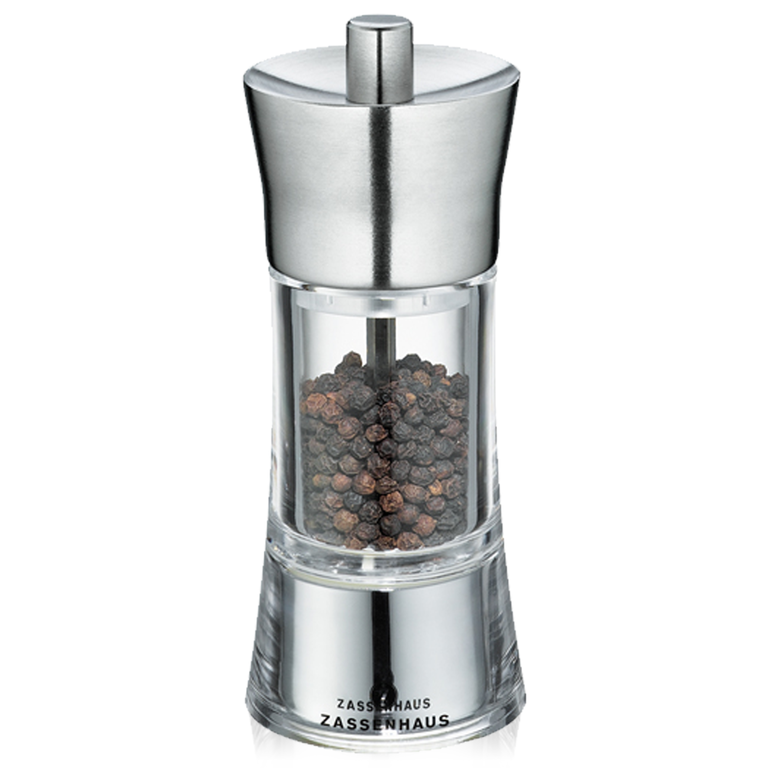 Zassenhaus Aachen Pepper Mill with Stainless Steel Top - 14cm